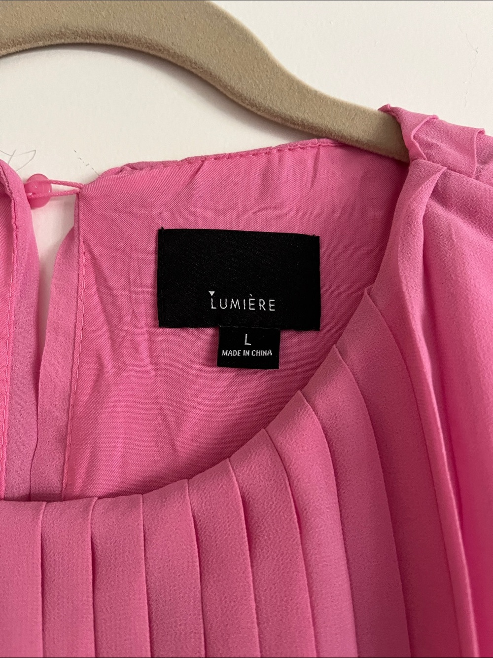 Lumiere Women’s L Boutique Elegant Pink Pleated Romper Bell Sleeves - Picture 4 of 8